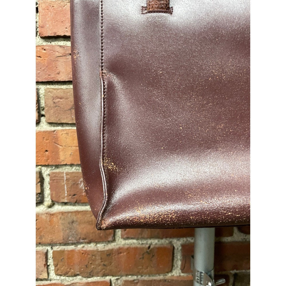 Missoni Leather Tote Bag Burgundy Textured Stitch Shoulder Purse Womens M VTG - Picture 12 of 16
